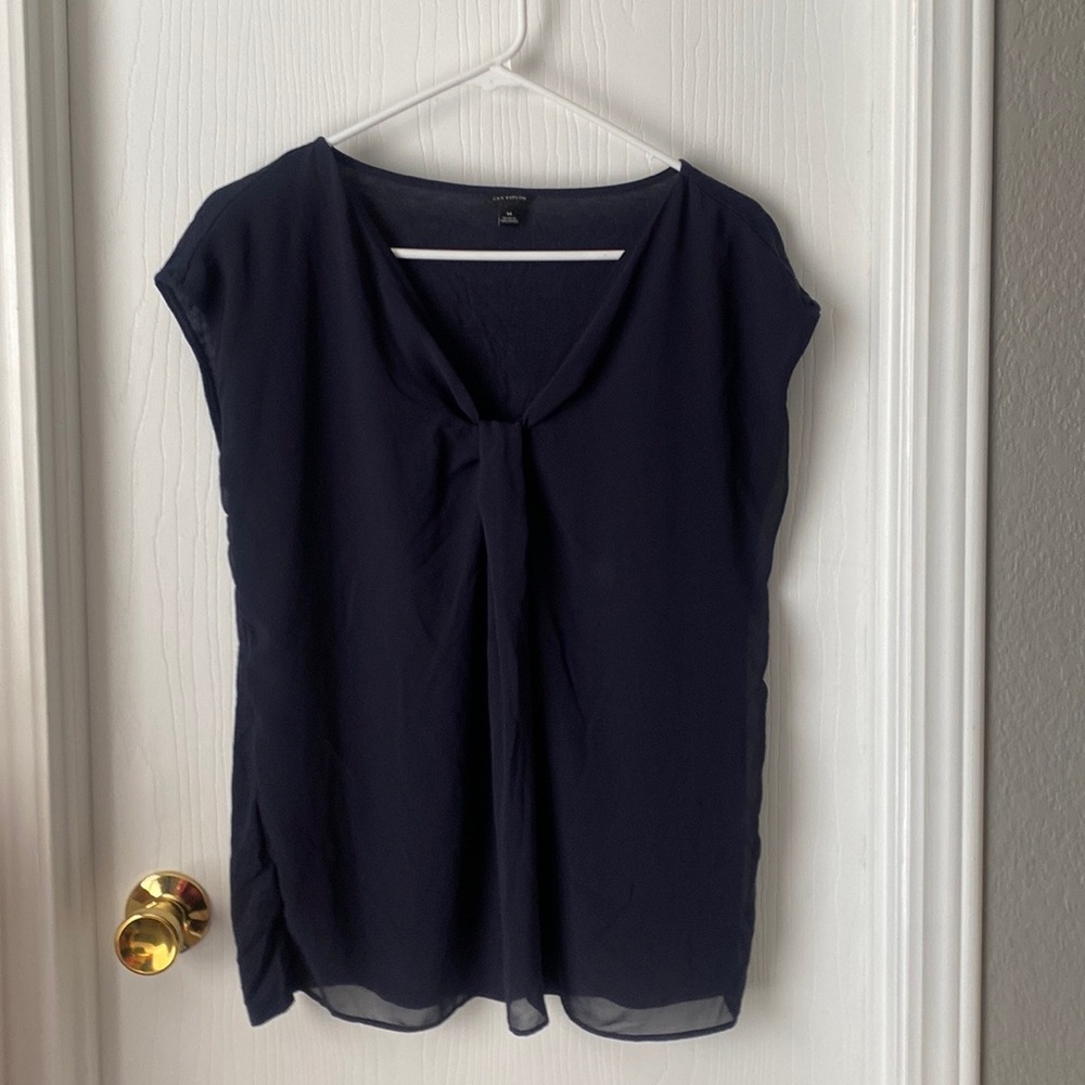 navy blue Ann Taylor blouse